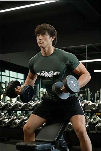 Image of Men Polyster Lycra Printed Half Sleeves Compression T-Shirt for Gym