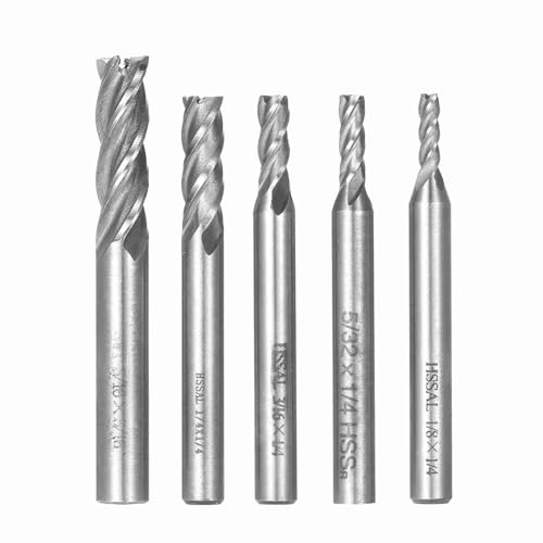 Image of End Mills, 12pcs End Mill Set End Mill with 5 Sizes for Woodworking Drilling Carving Engraving (5pcs)