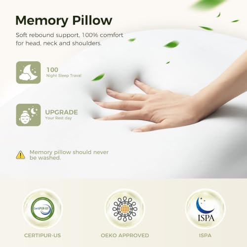 Cloud Support Pillow Sleep Support Pillow, Memory Ergonomic Pillows for Neck Pain Relief with Breathable Pillowcase, 3 Sleep Zones, 2 Types of Neck Support, Suitable for Back/Side/Stomach Sleeping - 5