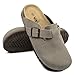 Vayfio Women‘s Suede Clogs Potato Shoes Cork Footbed Sandals Comfort Mules with Arch Support Slip On Slippers Grey 06