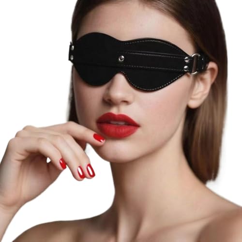Sexy Women PU Leather Eye Mask BDSM Bondage Blindfold SM