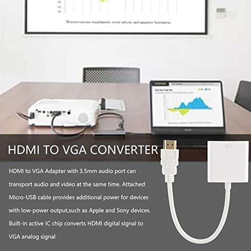 Image of Tobo HDMI to VGA Gold Plated High-Speed 1080P Active HDTV HDMI to VGA Adapter Converter Male to Female with Audio Cable-TD-167TC.