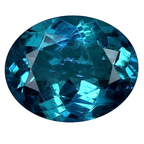 Apatite bleu Brésil naturelle lâche de 0.81 ct avec coupe ovale 6x5 mm pour joaillier