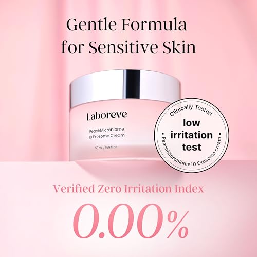 Image of PeachMicrobiome 10 Million Exosome Cream with 3% Niacinamide & 5% Squalane, Face Moisturizer for Sensitive Skin, Barrier Support, Lightweight Texture, Glass Skin Finish (1.69 fl oz)