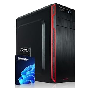 Greed® Multimedia V2 PC mit AMD Ryzen 5 5500GT – Schneller Rechner + Computer für Büro & Home Office mit 4,4 GHZ, 16 GB RAM/Arbeitsspeicher – 1TB SSD – DVD+RW – USB3.1 – WLAN, inkl. Windows 11 Pro