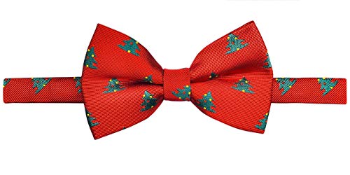 Retreez Delightful Christmas Tree Pattern Woven Pre-tied Boy's Bow Tie