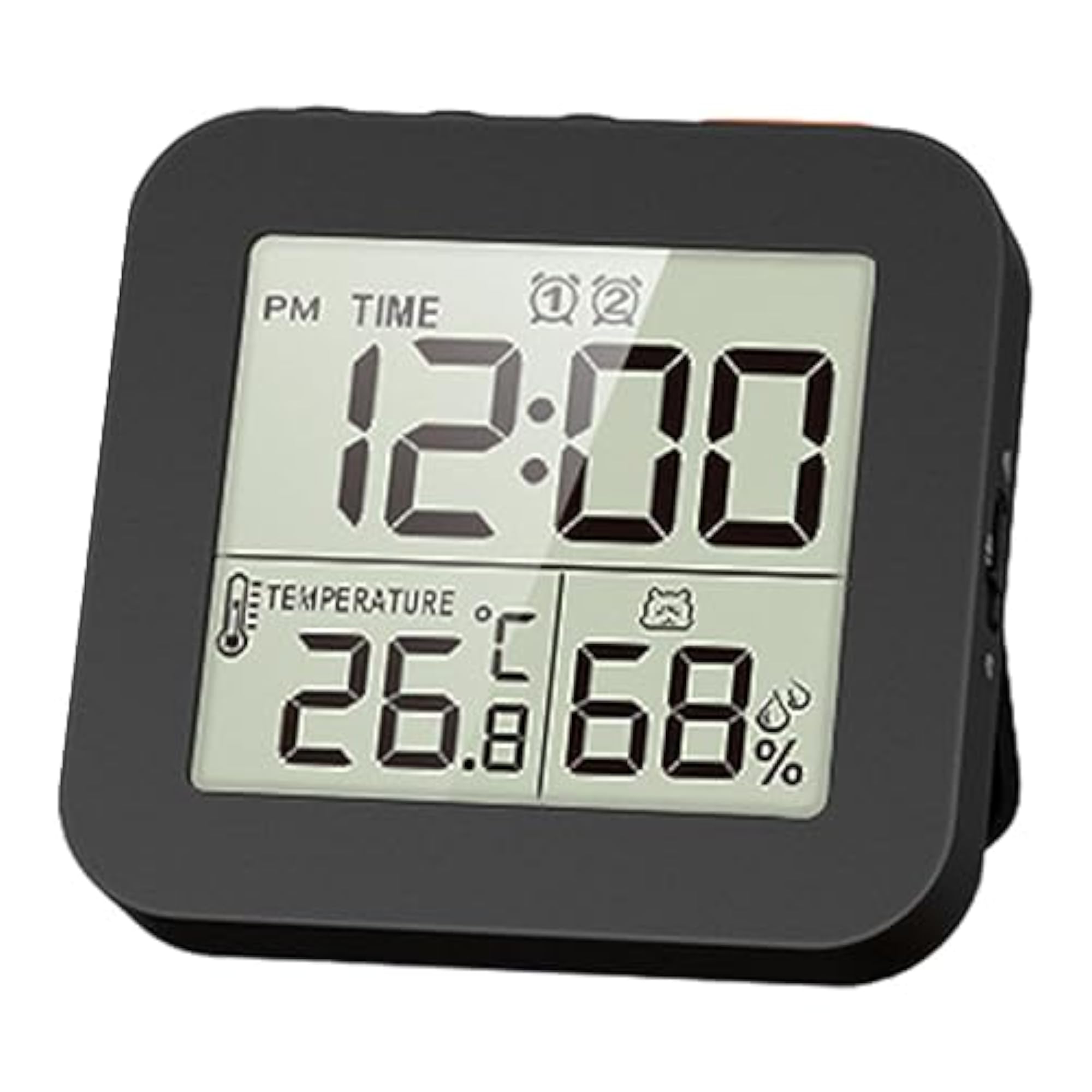 Waterproof Digital Bathroom Clock Shower Timer, Black