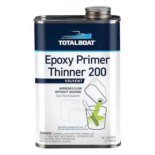 TotalBoat Epoxy Primer Thinner 200 Marine Solvent (Quart), Clear