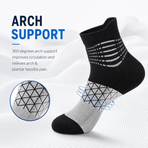 Image of IRAMY Compression Ankle Support Socks Women Wicking Cushioned Athletic Plantar Fasciitis Relief 3 /4 /6 Pairs