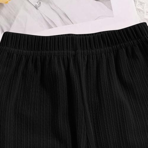 Girls Leggings Cute Ruffle Trim Flare Pants Kids School Uniform Elastic Waist Pants Casual Summer Clothes 2-13 Years4