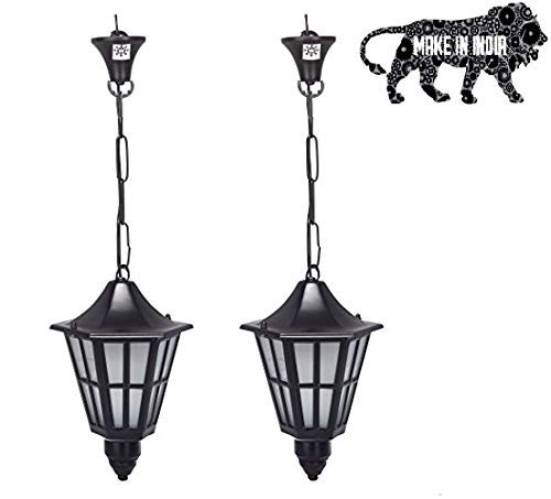 Areezo Contemporary Black Hanging Light: Unbreakable PVC Glass - Perfect for Living Room, Bedroom, Kitchen, Balcony, Restaurant & Cafe Décor Bulb not Included Pack of 2-picture-10