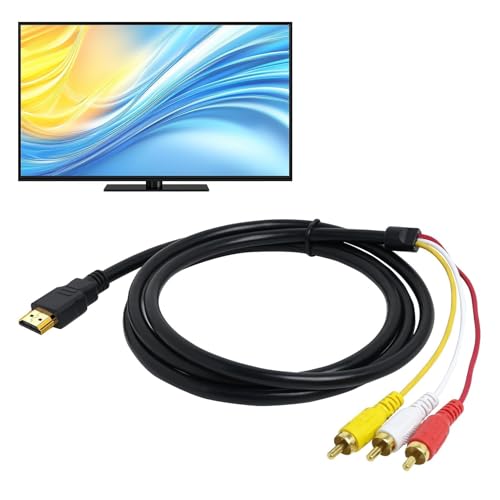 Eddrfy Auf Cinch Kabel 1,5m, 3 RCA Audio Kabel Für Heimkino, Präsentationen, Retro Konsolen, Kompatibel Mit Ps2 Adapter, Wii Adapter, AV Anschluss, Video Audio Übertragungskabel