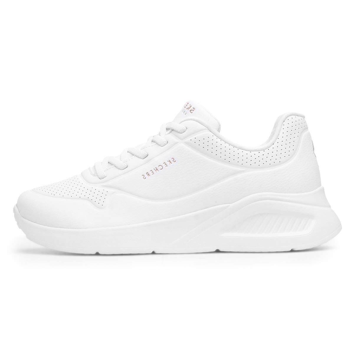 Skechers Women's Uno Lite Lite Work Sneaker, White Duraleather, 5 UK
