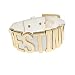 Coolcoco Verstellbar Lederner Weißer Gurt und Gold Buchstabe DIY Namen Personalisiert Halsband Halsketten Kragen Für Frauen Scherzt Kinder