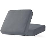 CHUN YI Jacquard Chair Cushion Covers High Stretch Loveseat Slipcover Sofa Cushion Sofa Seat Slipcovers Furniture Protector for Sofa Settee and Couch Seat Coat (2-Piece Loveseat Cushion, Light Gray)