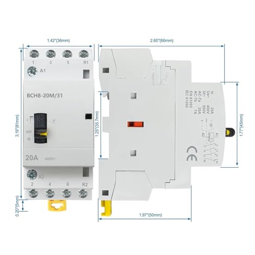 Contacteur CA 20A à commande manuelle et automatique 24V pour maison