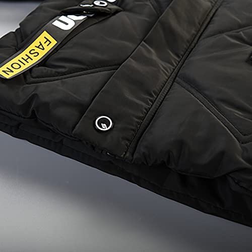 BILIKEYU Jacket Children Clothes Hooded Boy Fashion Coat Winter Warm Kids Coat Jacket Boys Coat&jacket Winter (Black, 2-3 Years)3