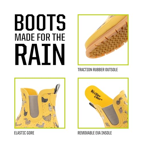 Image of Western Chief Women's Waterproof Pull-On Chelsea Rain Boot with Fun Prints | Ladies slip-on ankle boots with rubber sole, cushioned EVA insole, built for wet days and styled for any occasion