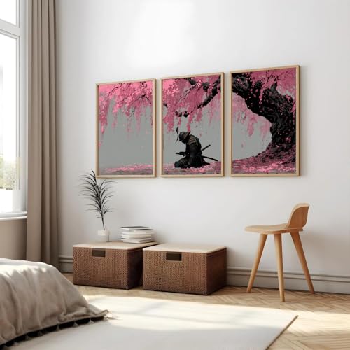 Image of Gamya Framed Japan Samurai Theme Wall Painting Posters For Office, Living Room, Bedroom Wall Decor - Japanese Japandi Samurai Aesthetic Room Decor (Resting Samurai, 13x19 Inches, Framed)