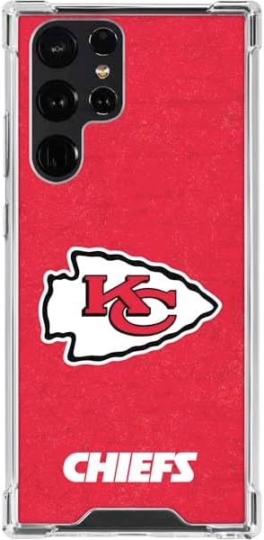 Skinit Clear Phone Case Compatible with Galaxy S23 Ultra - Officially Licensed NFL Kansas City Chiefs Distressed Design