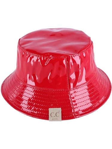 C.C Kids Girls Boys Rain Waterproof Bucket Boonie Fisherman Sun Cap Hat Red4