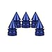 Senzeal 5X Impale Spike Style Polished Aluminium AlloyTyre Valve Caps Blue