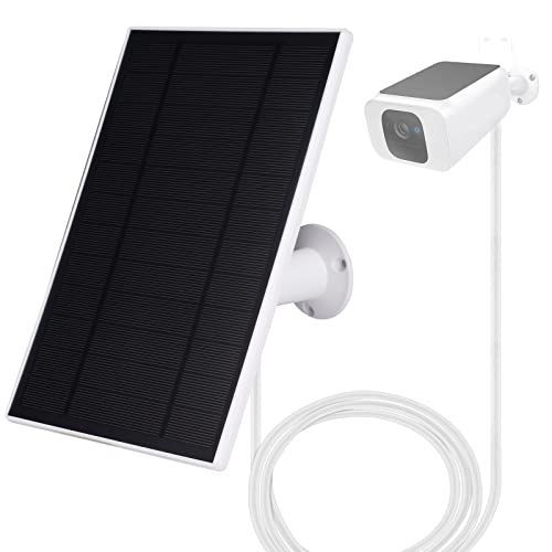Offfay Solar Panel for Security Camera, 6W 5V Solar Panel Charger for Wireless IP Battery Camera, Micro USB to USB-C Adapter, IP65 Waterproof, Continuous Power Supply, Plug and Play, 1 Pack