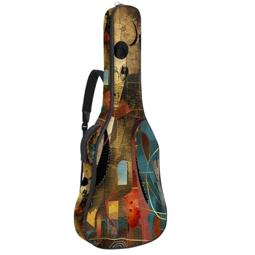 Housse guitare acoustique 104 cm imperméable tissu Oxford sac de transport rembourré dos réglable