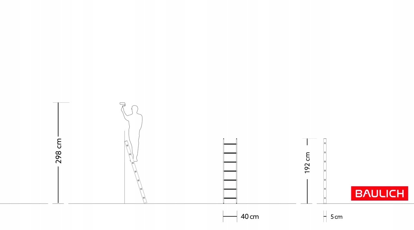 Scala In Alluminio - 1x7 - Impermeabile, Professionale, per la Casa, il Giardino, I Lavori di Ristrutturazione, la Fattoria, Piedini Antiscivolo, Pioli Scanalati, 2,7kg, con Gancio