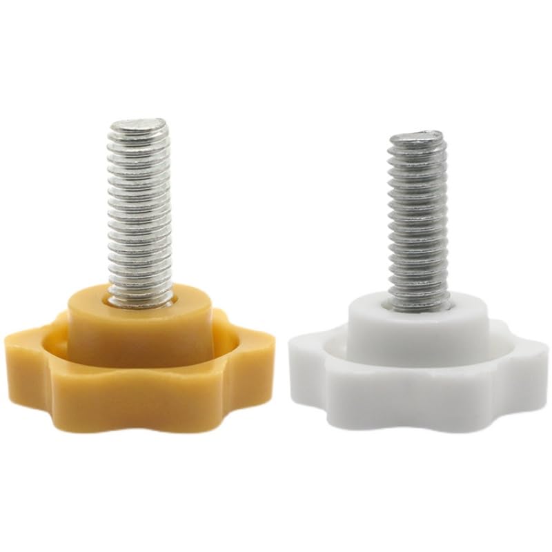 8pcs M4 bakelite handle screws star head knob bolts rotating screw hand wheel bolt rotated thread nails white color - (Dimensions: M4x45mmxD25)