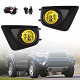 ANTUKO 2Pcs Amber Clear Lens Fog Lights Assembly with Switch, Harness, Bezel, Relay, Bulbs Replacement for 2012-2015 Tacoma Pickup Truck