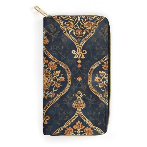 Porte-monnaie à fleurs avec grand porte-cartes de crédit et compartiment zippé sécurisé