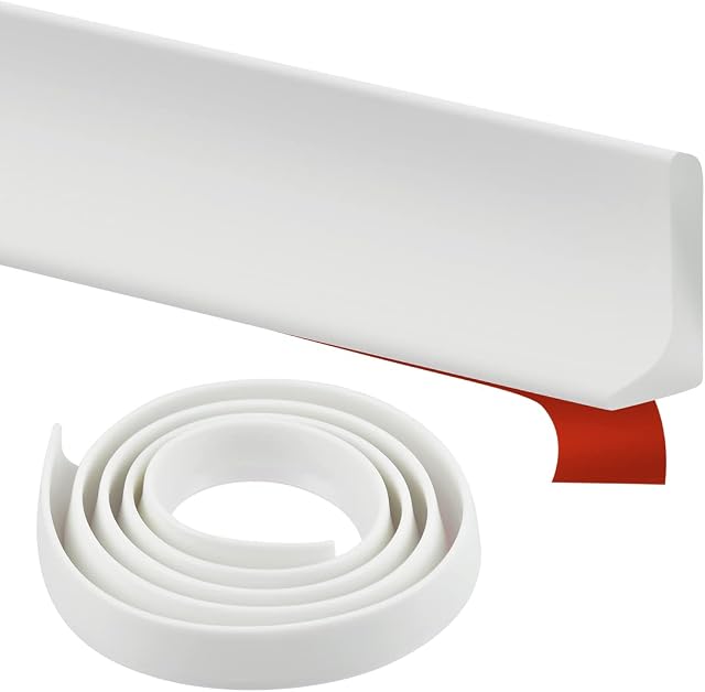 DODUOS 2M/78inch Silicone Wet Room Floor Barrier, L Shape Shower Threshold Water Barrier, 3cm High Shower Sealing Strip Bathroom Water Dam, Sink Bathtub Retaining Strip for Wet and Dry Separation