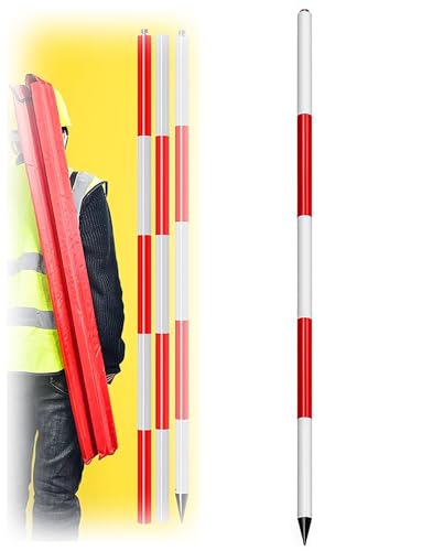 Poste de topografía de aluminio rojo de 5 m de alta resistencia 2