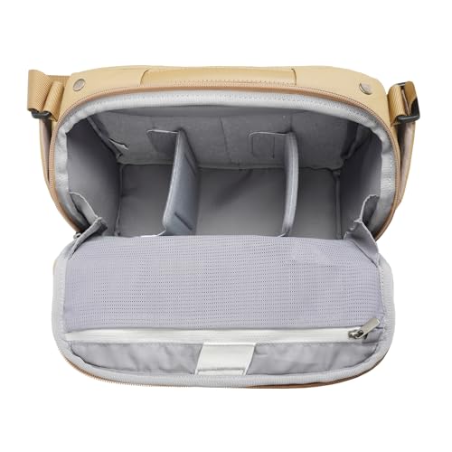 Image of VANGUARD VEO Metro S4L Camera & Everyday Shoulder Bag (Beige) - Fits Mirrorless /DSLR + 2 Lenses, 8.3 inch Tablet Storage, Top-Access Design, Travel-Ready