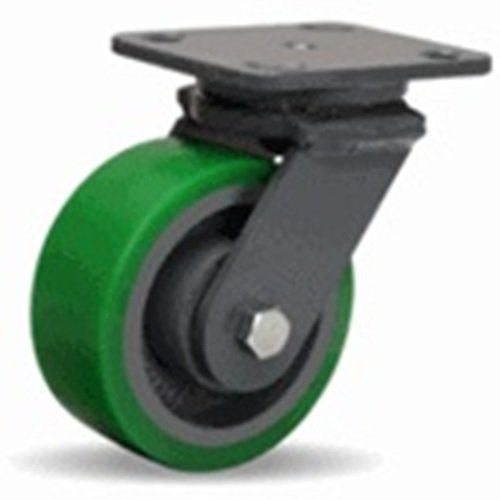 5" x 2" Hamilton (S-WH-5DB) Swivel Plate Caster, Polyurethane on Cast Iron Wheel