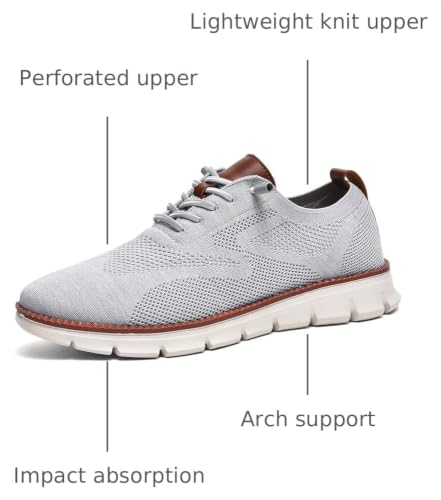 Image of Wearbreeze Men's Business Casual Oxford Sneakers - Lightweight Lace-Up Dress Shoes for Work, Travel & Daily Commute