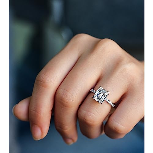 Kobelli Emerald-cut Moissanite Engagement Ring 2 7/8 CTW 14k White Gold3