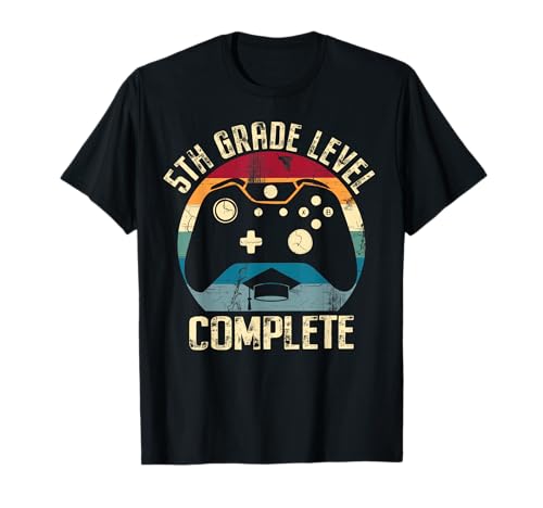 5th Grade Level Complete Gamer Graduation Boys Class of 2024 T-Shirt