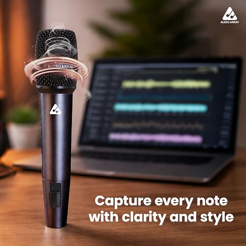 Image of Audio Array Premium Dynamic XLR to TRS Microphone | 24Bit /48kHz | Cardioid Pattern | Metal Body & 14mm Diaphragm 3M Cable | for Podcast, Streaming, Studio Recording & Gaming | AM-C52