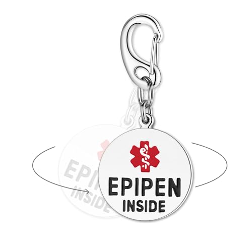 Divoti EpiPen Inside Medical Alert Tag, 1" Stainless Steel