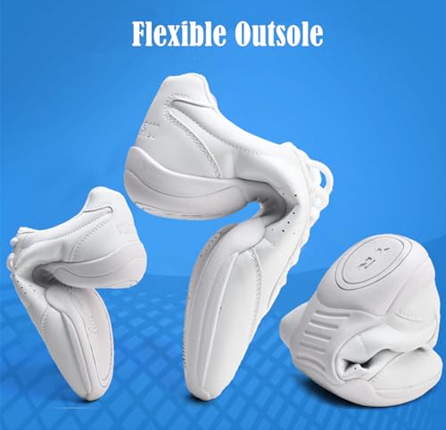 DADAWEN Adult & Youth White Cheerleading Shoe Athletic Sport Dance Shoes Training Competition Tennis Sneakers Cheer Shoes2