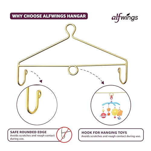 Image of Baby Cradle Hanger Steel | Supports Up to 25Kg | Strong Metal | for Thottil Swing Jhula Palna | (Gold, Centre Hole)