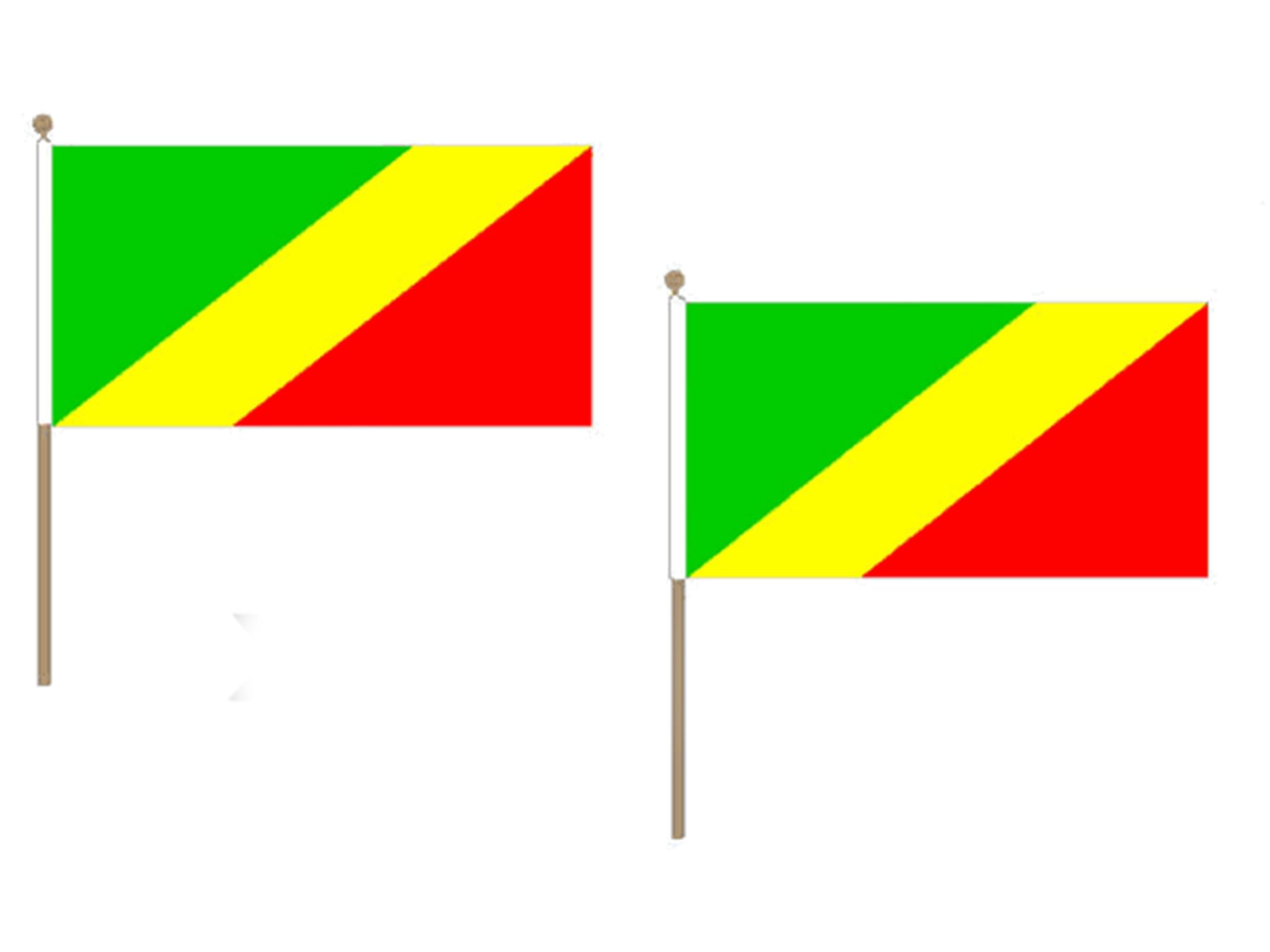 AZ FLAG Chorągiewka Republika Konga 45x30 cm Poliester 100D Drewniany Maszt