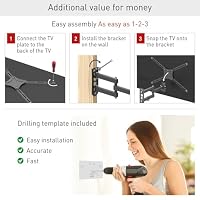 Barkan TV Wandhalterung, 13-65 Zoll Schwenkbar/Neigbar TV Halterung, hält bis 36Kg, OLED Fernseher Halterung, Max. VESA 400x400 – Ansicht 3