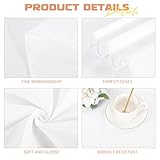 Pesonlook 1 Pack White Polyester Tablecloth, 90 x 132 Inch Rectangle Table Cloth Bulk Washable Polyester Fabric Tablecloths Table Cover for Wedding Party Banquet Buffet Table Holiday Dinner - Image 3