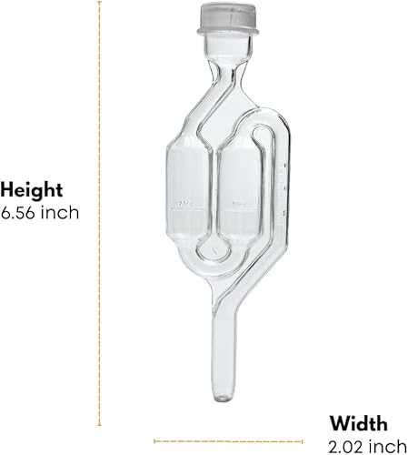 Vista 3 de 3 unidades. Airlock en forma de S con tapón Nº 6, juego de 3 (Bubble Airlock)