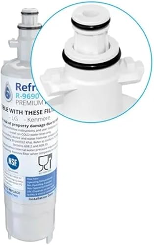 Miniatura 2 de Refresh NSF-53 Filtro de agua de repuesto prémium para refrigerador compatible con Kenmore 46-9690, ADQ36006102 y LG LT700P, ADQ36006101 - Modelo