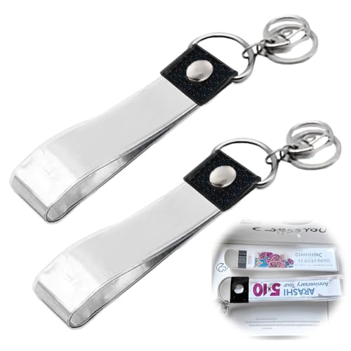 [YUANXINWL] 銀テープホルダー 銀テープ キーホルダー 収納ケース 長さ45cm 幅3.8cm 2個セット 持ち運び便利 簡単収納 応援グッズ アクセサリー キーホルダー 保護カバーの商品画像（Amazon）