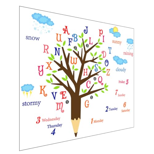 Vinilo decorativo PRETYZOOM de árbol alfabeto 30x90 cm
